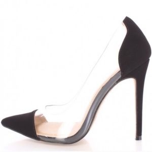 Brand New Never Worn Clear Black Pump Heels